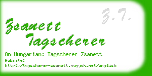 zsanett tagscherer business card